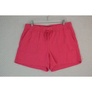 Nautica Women's Large Pink Linen Blend Drawstring Shorts